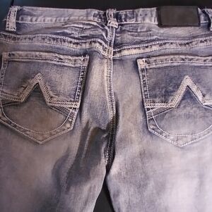 True Luck Men's Denim Blue Jeans Size 34/32 Medium Wash Workwear Casual